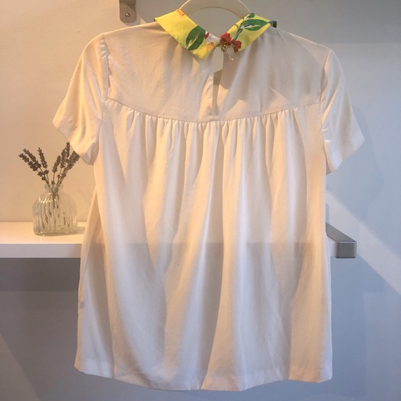 Kate Spade Peter Pan Collar Blouse in Light Yellow - Picture 4 of 9